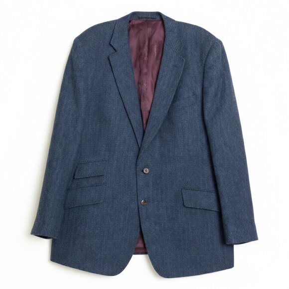Cordings Other - Cordings London Herringbone Tweed Blazer 44R Navy 100% Wool Jacket